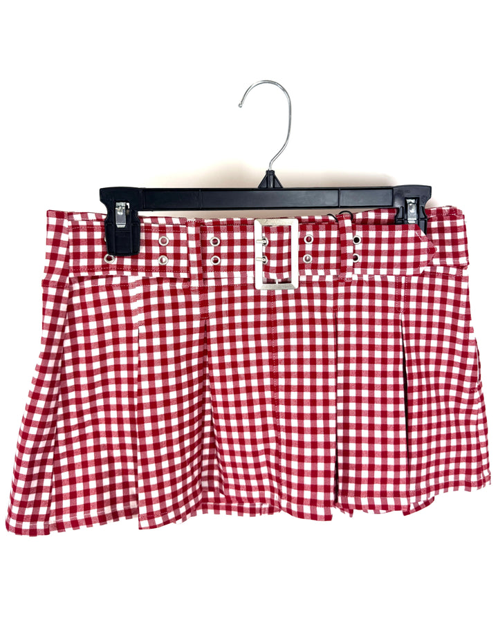 Red Gingham Mini Skort - Size 4/6