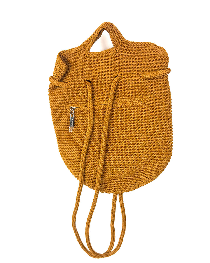 Yellow Crochet Convertible Backpack