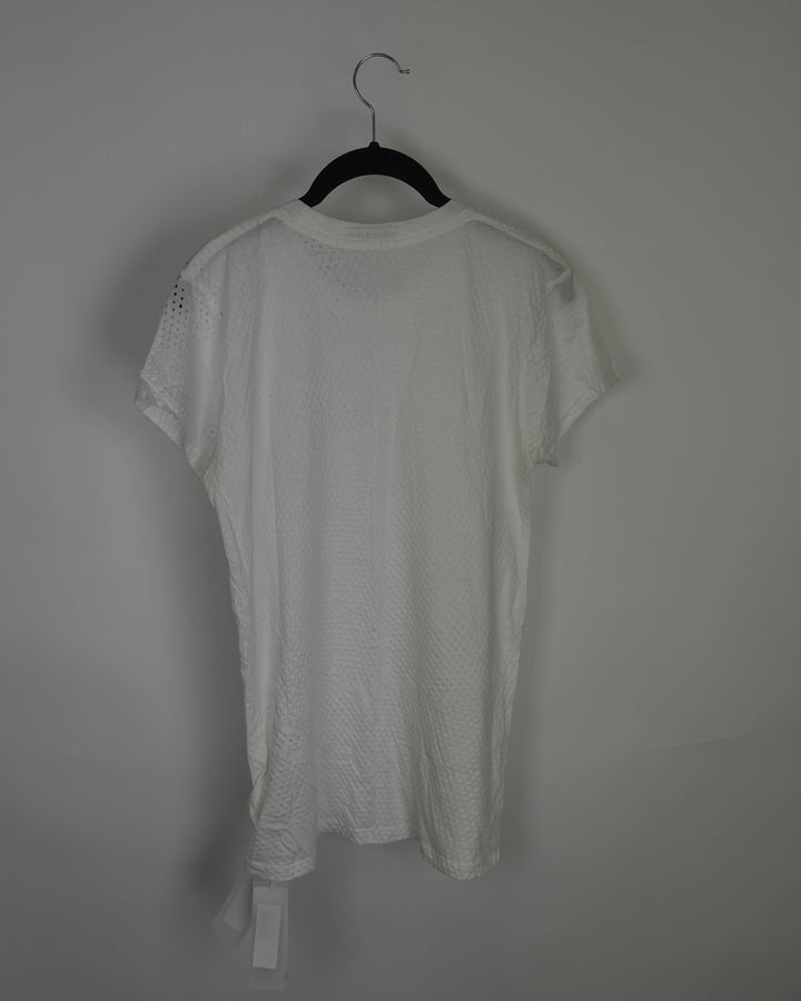 White Holographic Logo T-Shirt - Size 0/2