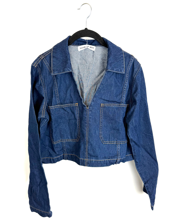 Long Sleeve Denim Top - Size 0/2