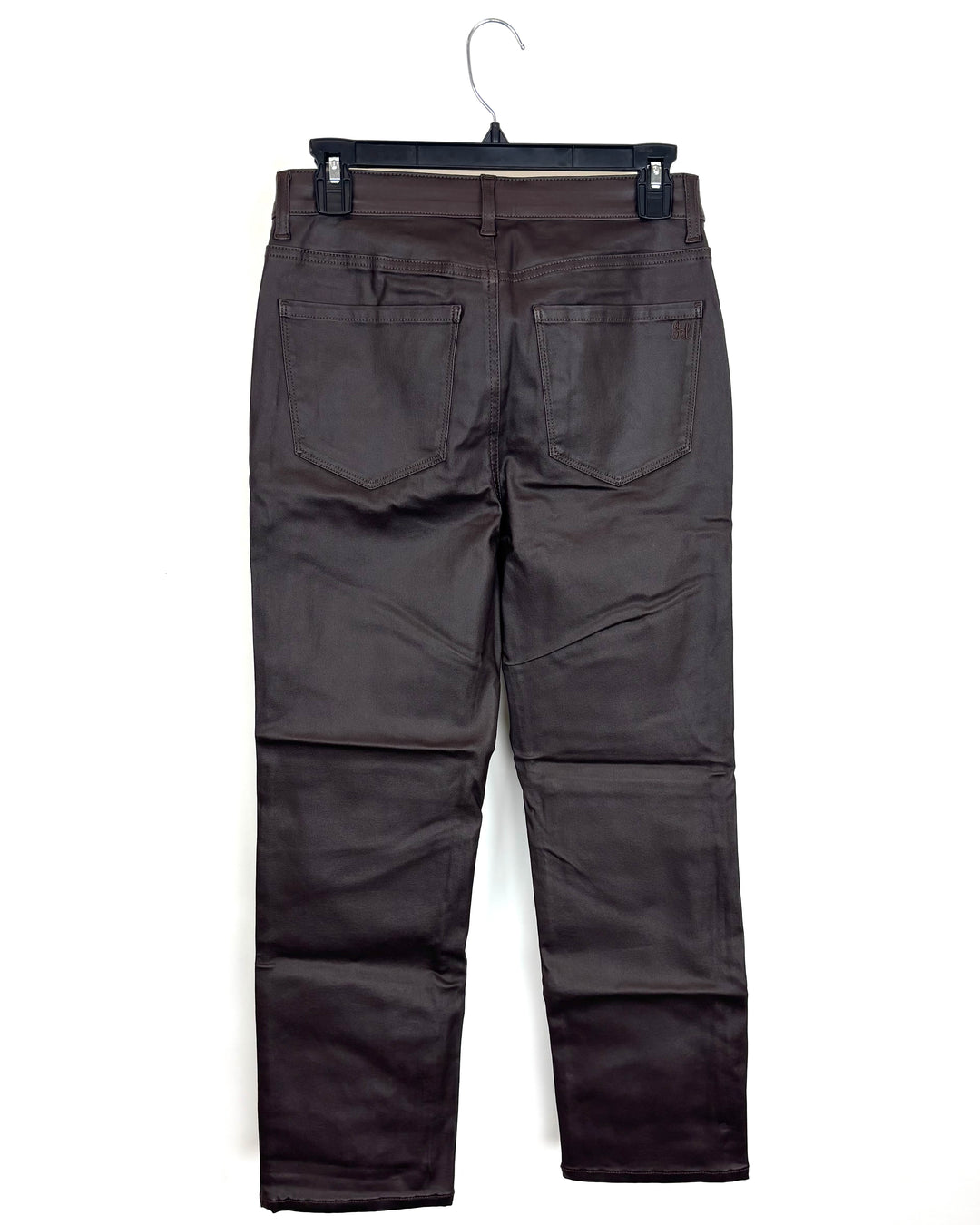 Dark Brown Faux Leather Pants - Size 0/2