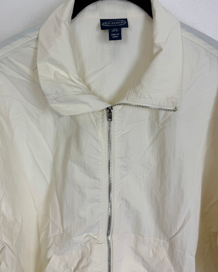 Ivory Nylon Jacket - Size 0/2, 8/10, 16/18, and 20