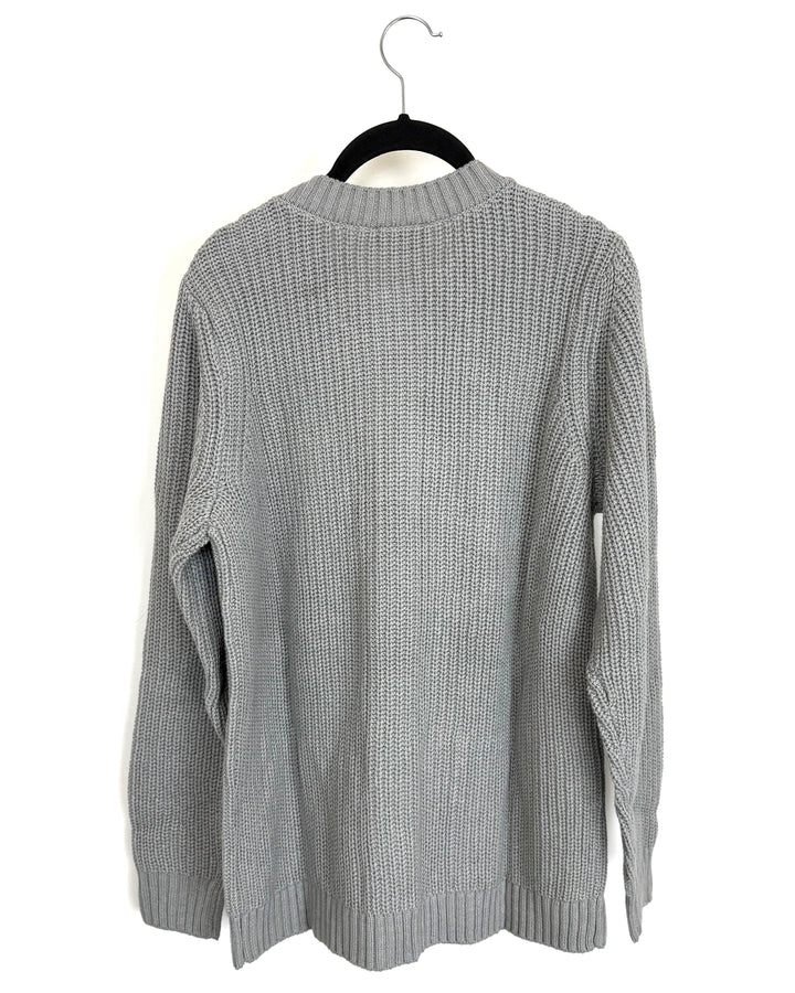 Grey Cardigan with Gold Buttons - Small