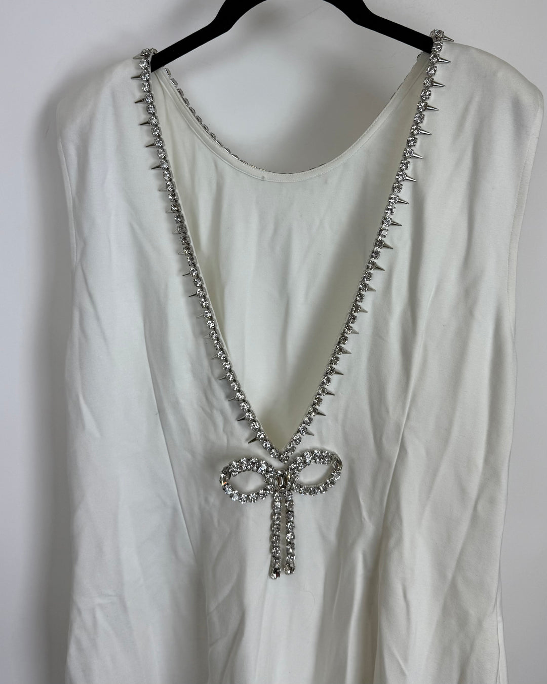 White Rhinestone Bow Dress - Size 4/6