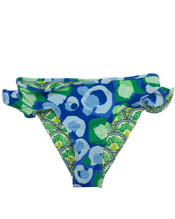 Blue & Green Cheetah Swim Bottom - XS, M, L, XL
