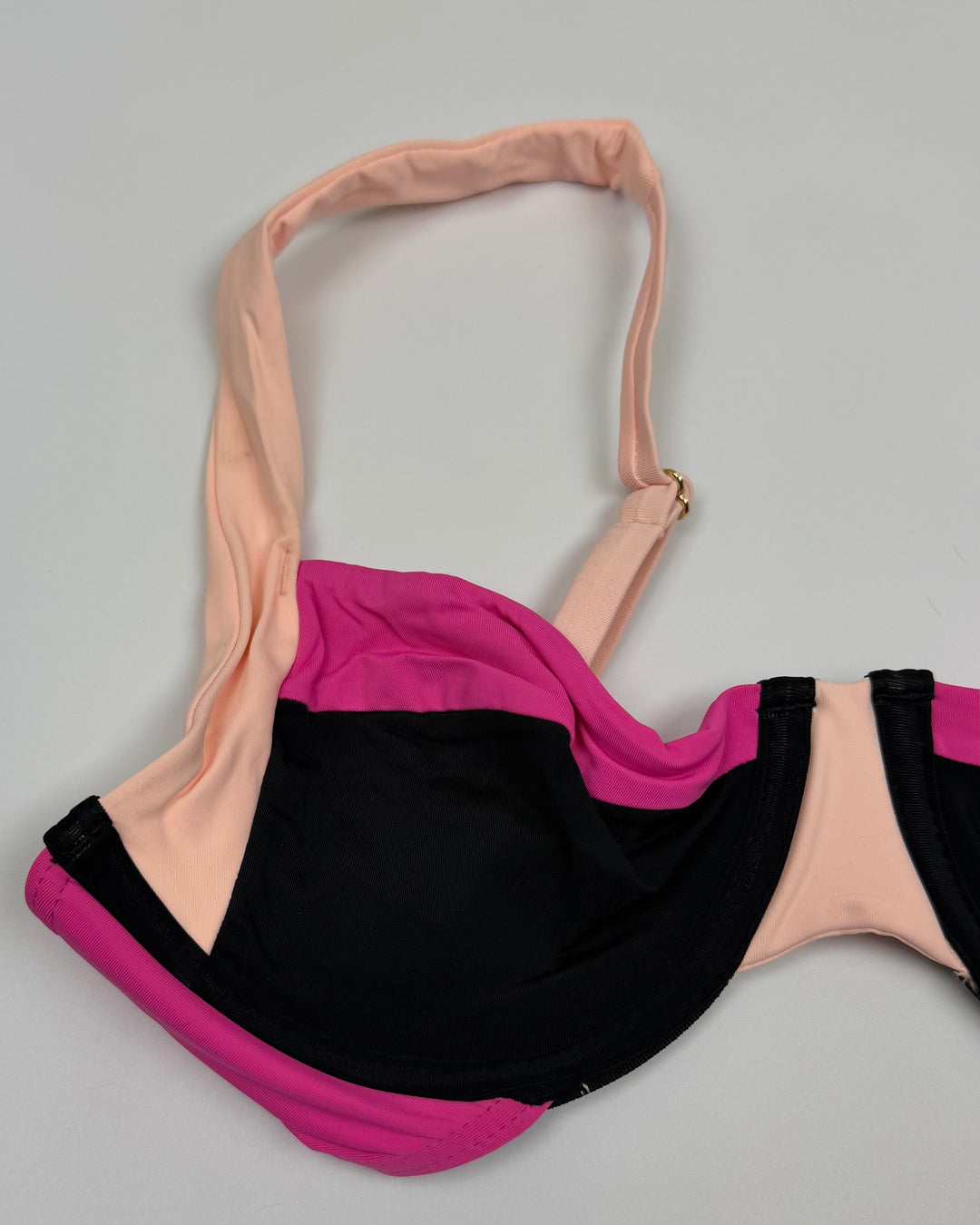 Bright Pink Colorblock Underwire Bikini Top - XS, S, M, L