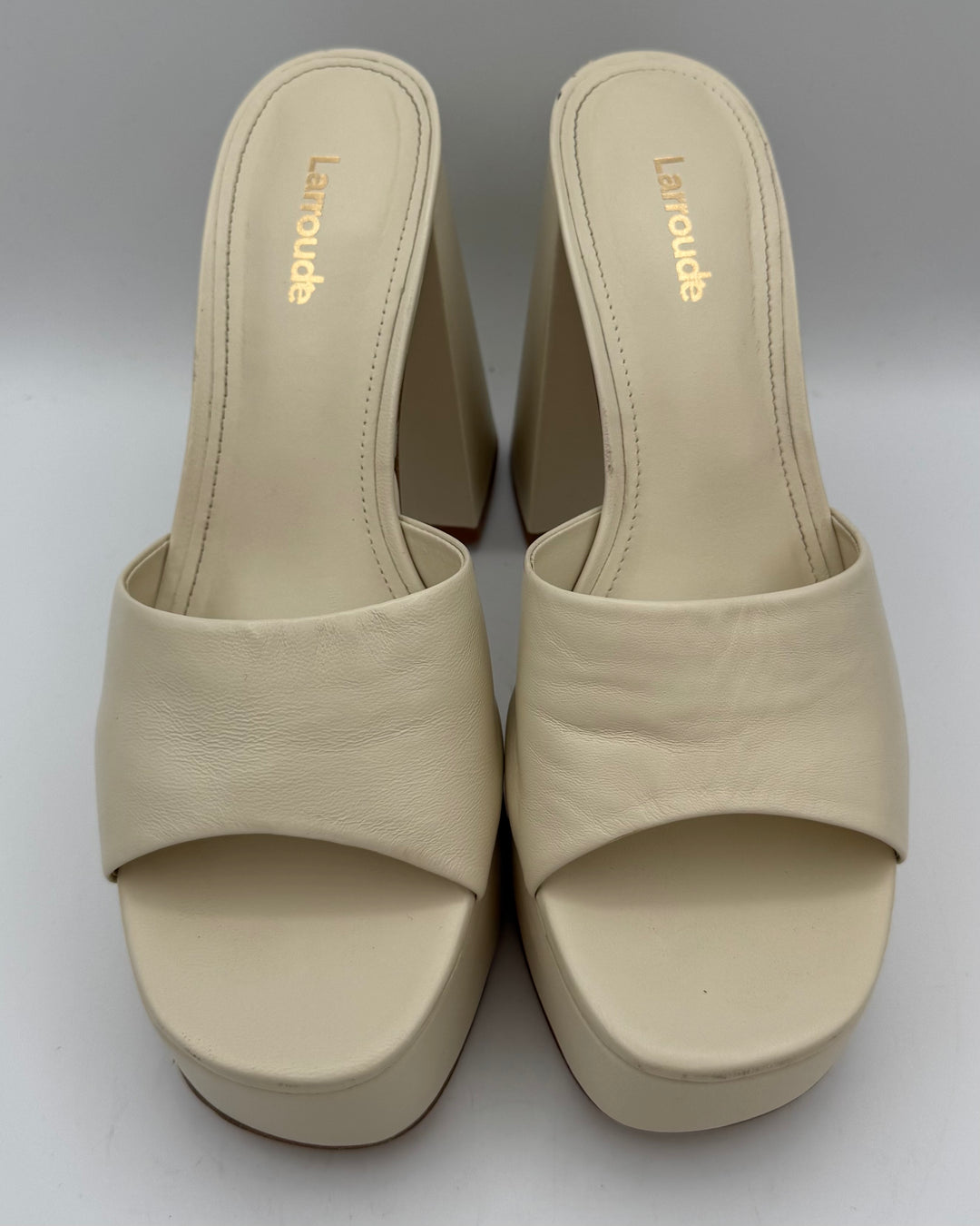 Cream Platform Mule - Size 9