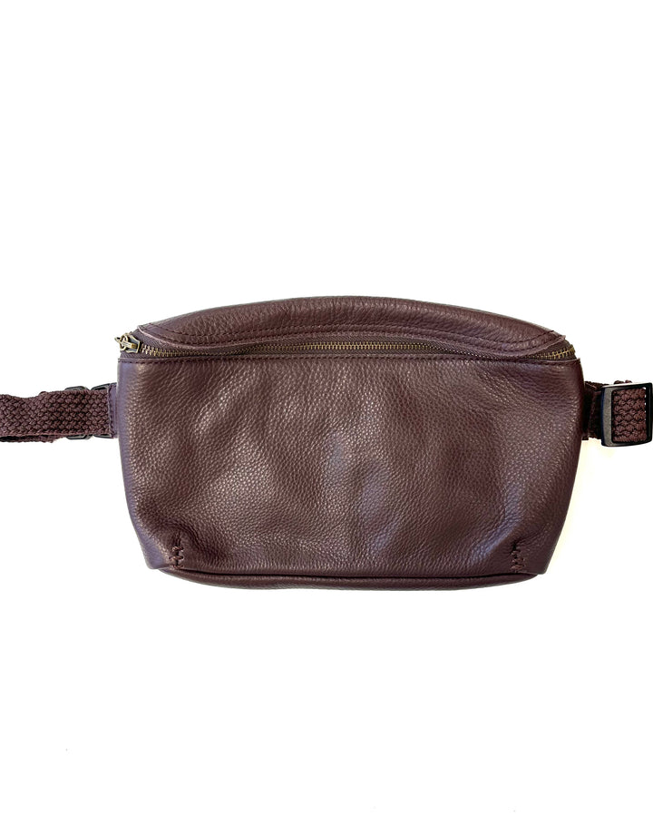 Large Brown Leather Belt Bag