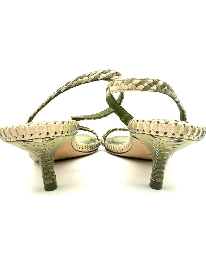 Green Strappy Kitten Heel - Size 6.5