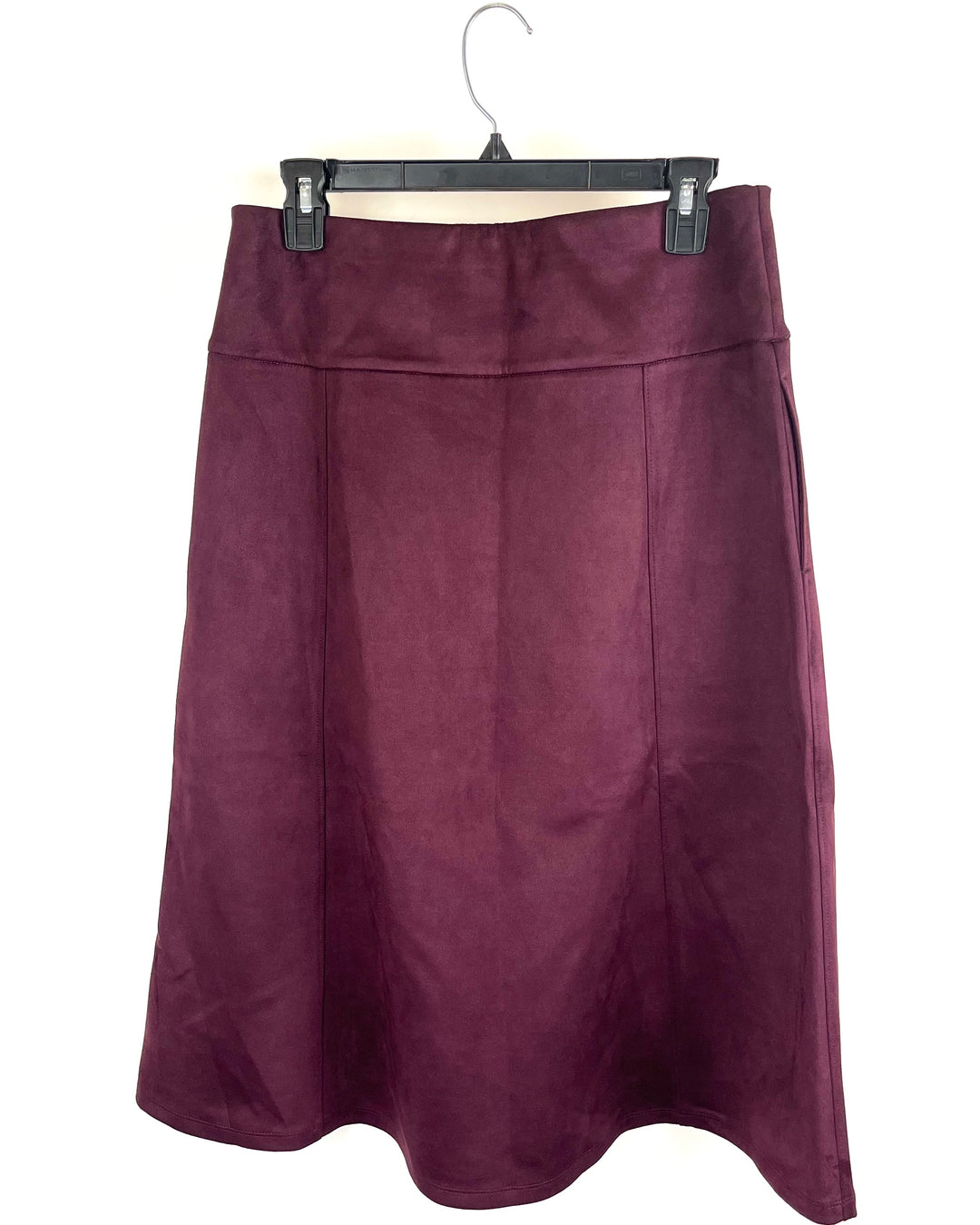 Dark Purple Velour Midi Skirt - Size 6/8
