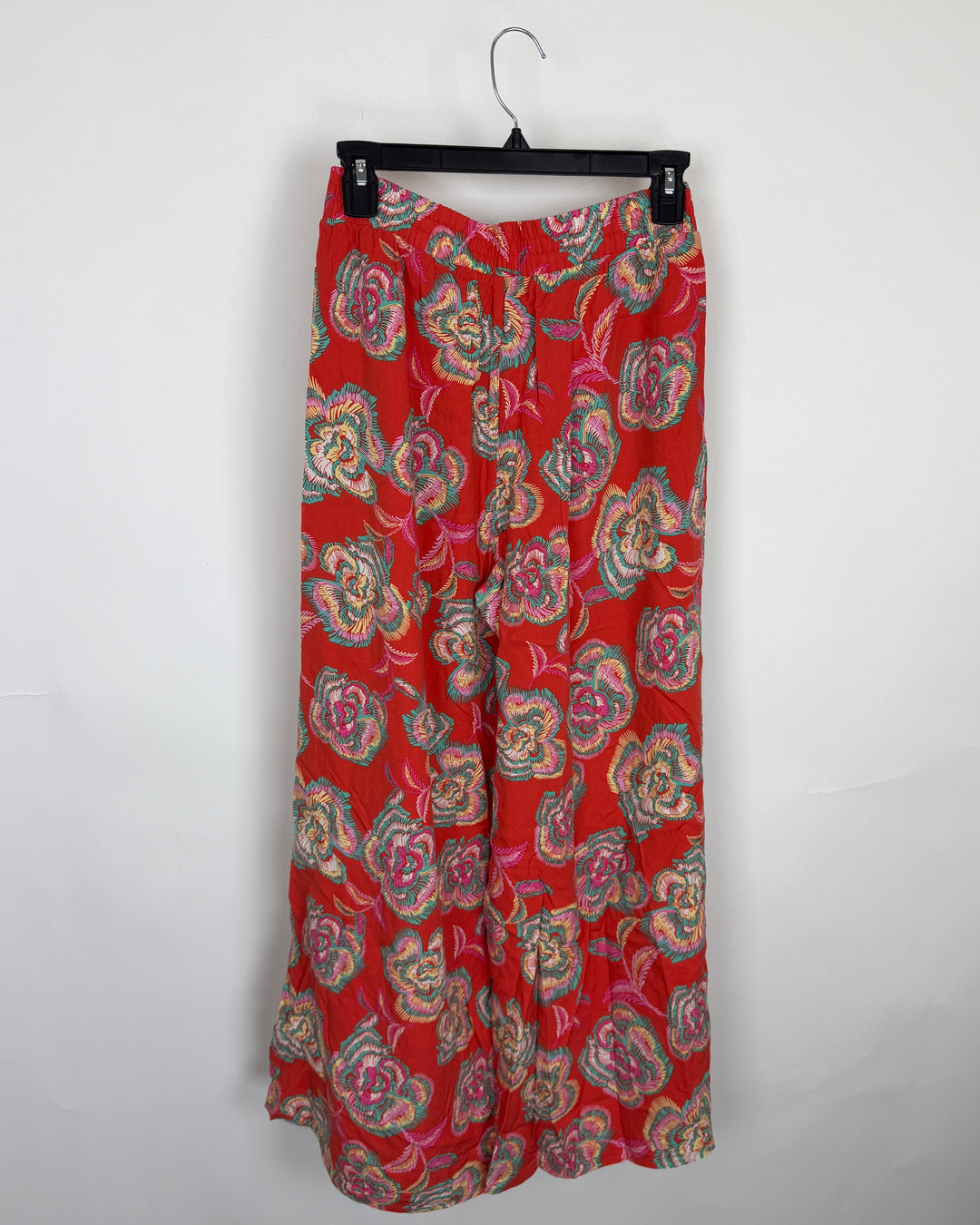 Wide Leg Red Floral Pants - Size 4/6