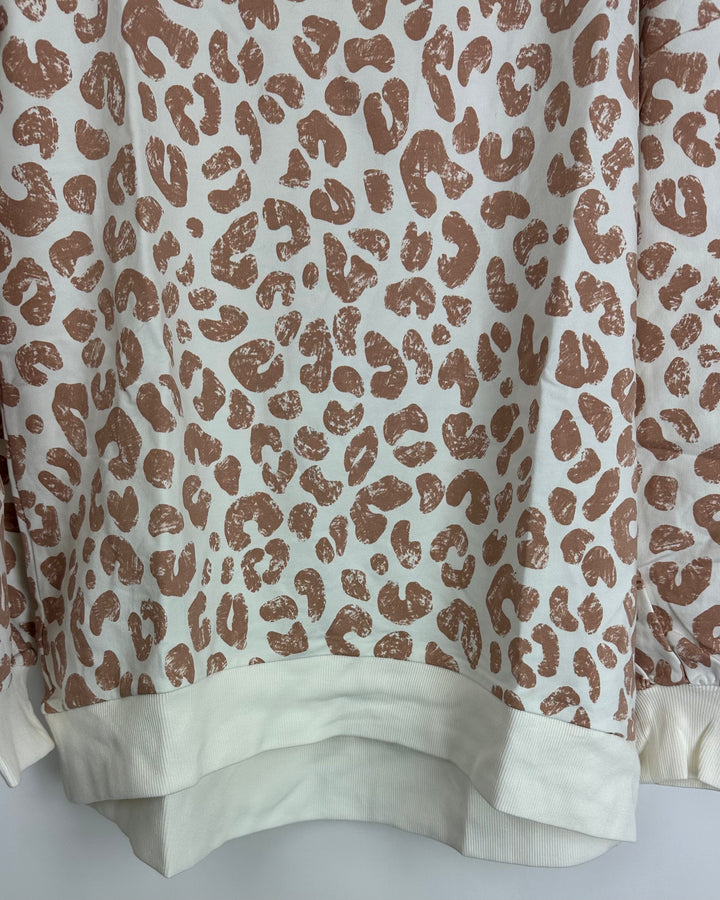 White Leopard Print Top - Size 6/8