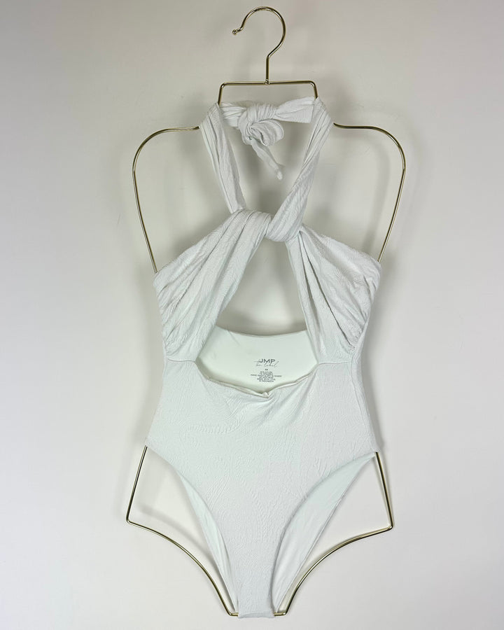 White Embossed Multi Wear One Piece Swimsuit - XS, M, XL, XXL, XXXL