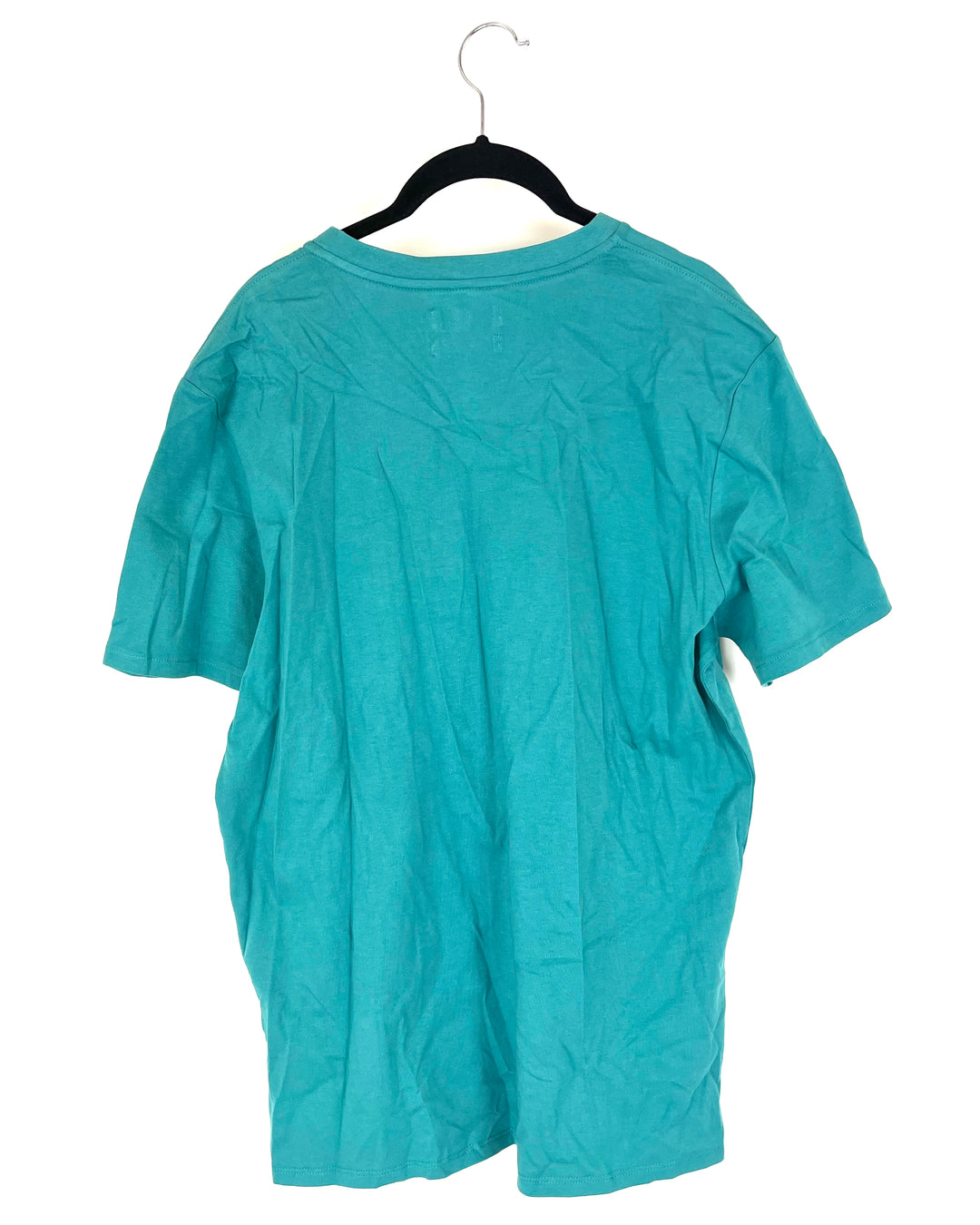 MENS Teal V-Neck Relaxed Fit T-Shirt - Medium