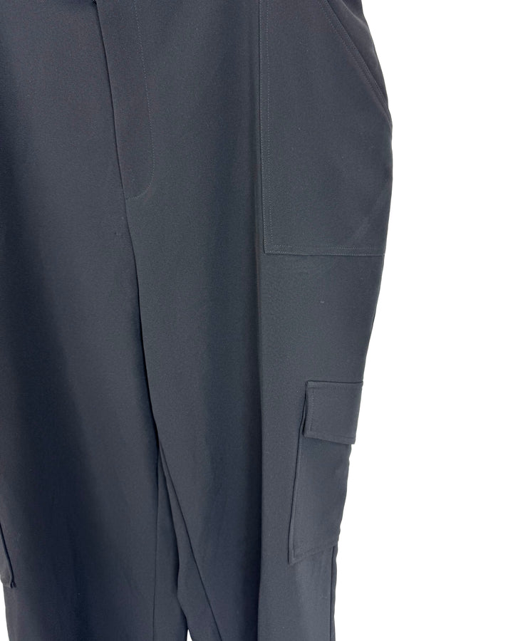 Black Wide Leg Cargo Trousers - 18W