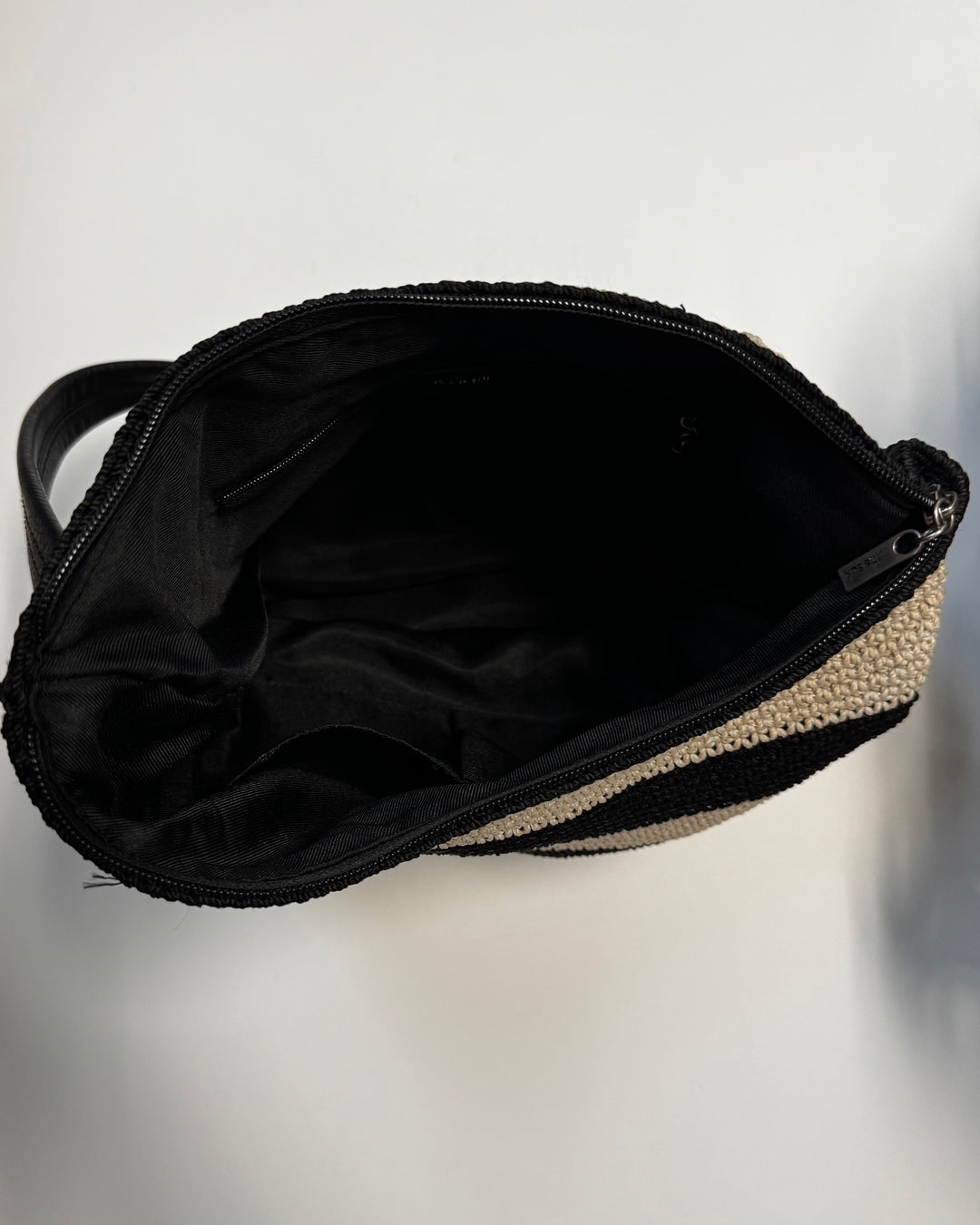 Black and White Horizontal Crochet Bag
