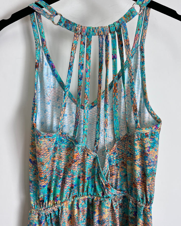 Bright Multi Color Snake Print Coverup - Size 2/4