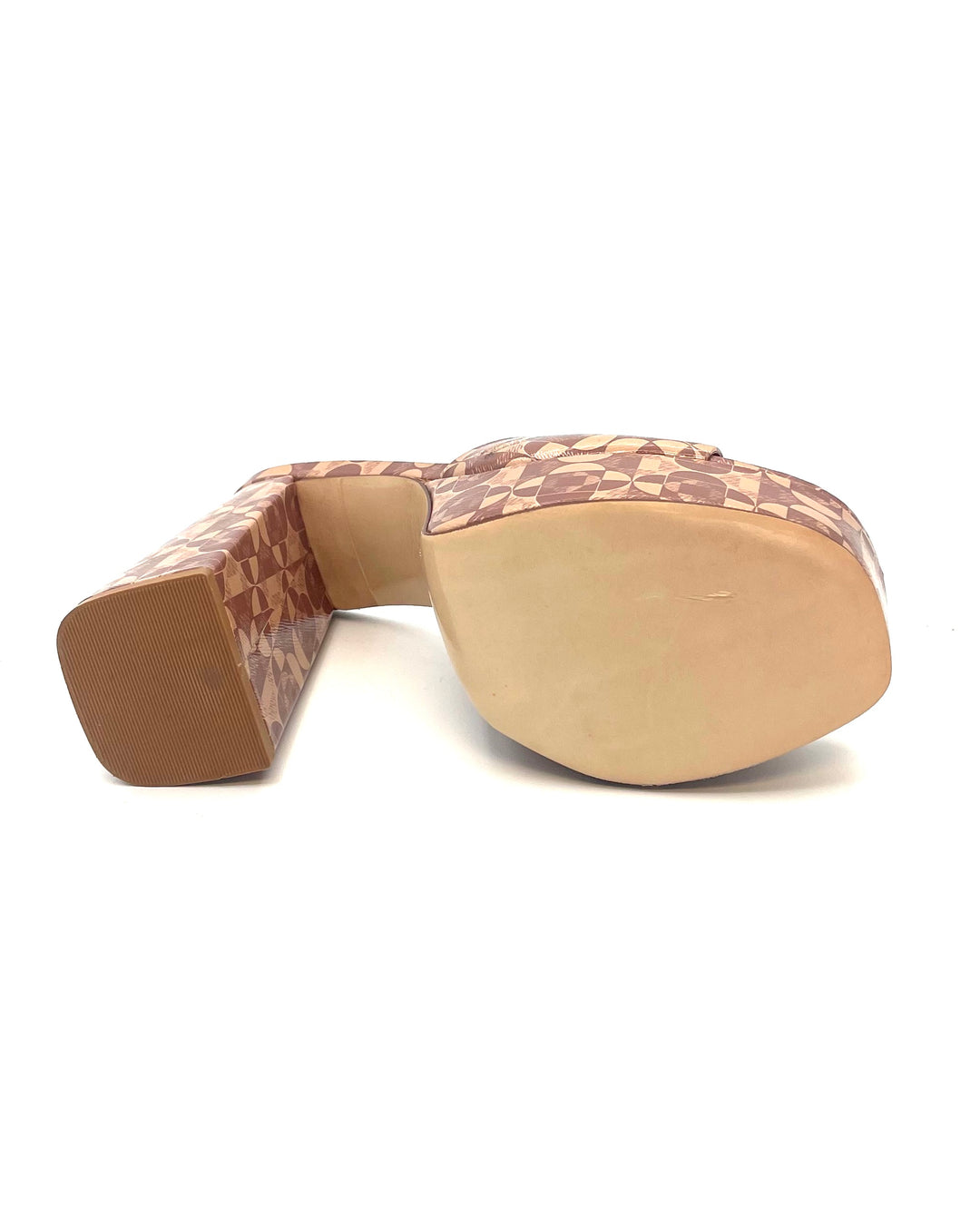 Brown Geo Print Mule - Size 6.5 and 7.5
