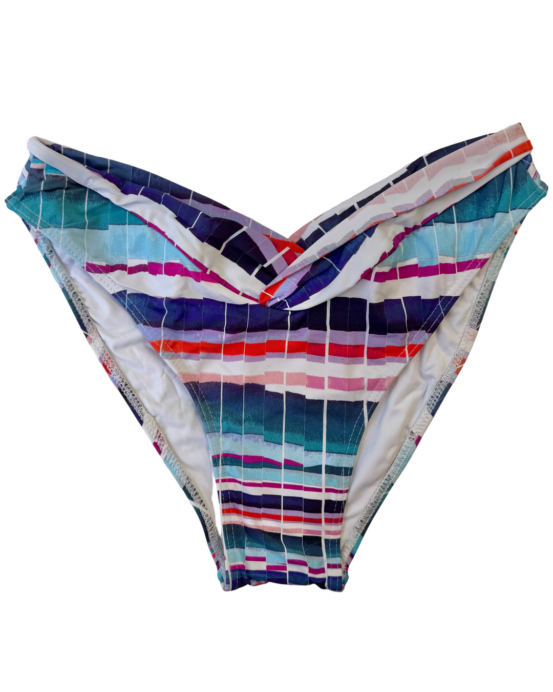 Watercolor Blue V-Cut Cheeky Bikini Bottoms - S & L