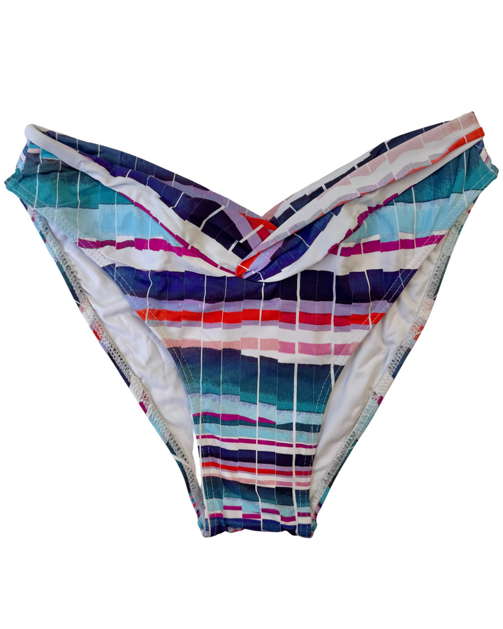Watercolor Blue V-Cut Cheeky Bikini Bottoms - S & L