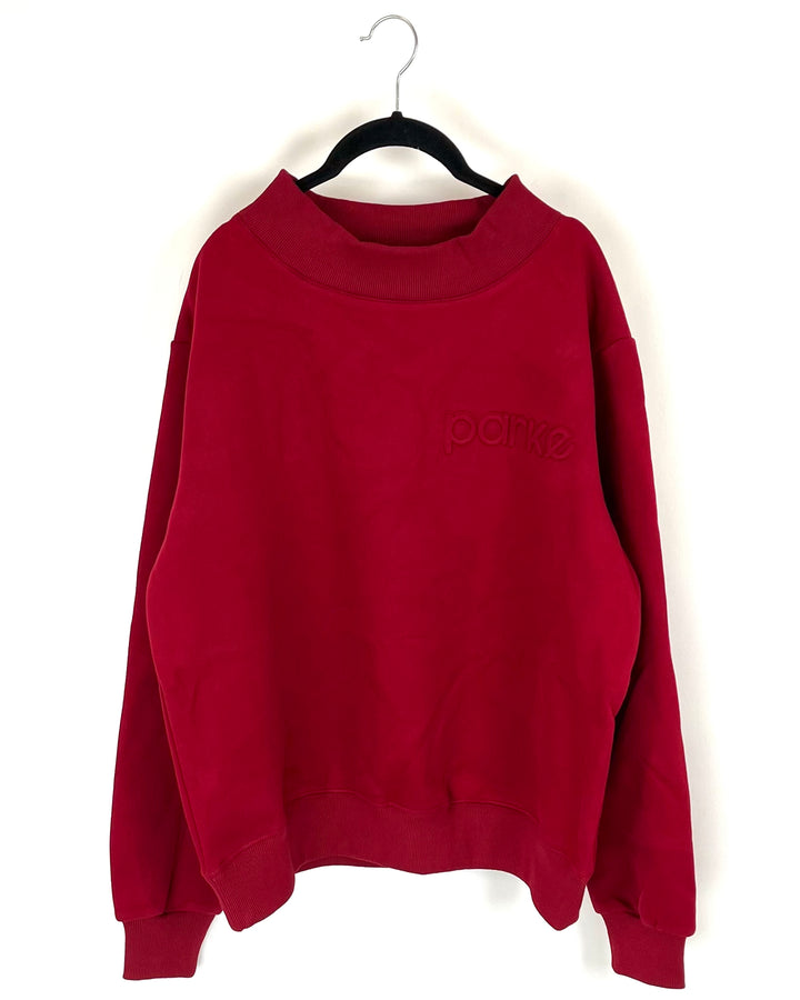 PRESALE: Red Parke Logo Mockneck Sweatshirt - S/M, L/XL and XXL