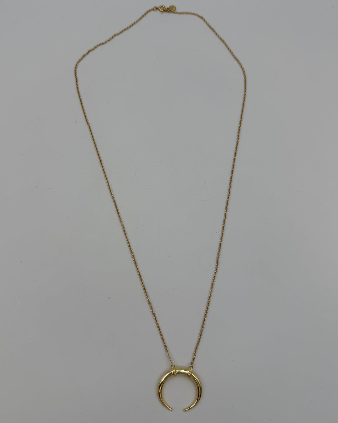 Gold Necklace with Crescent Pendant