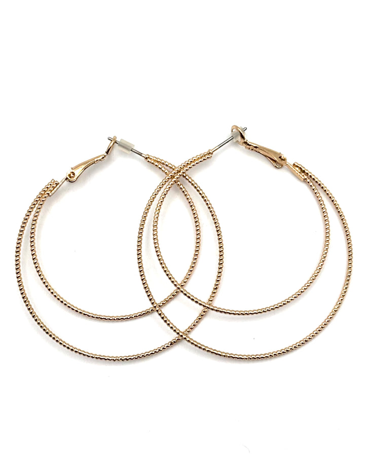 Dainty Double Hoop Gold Earrings