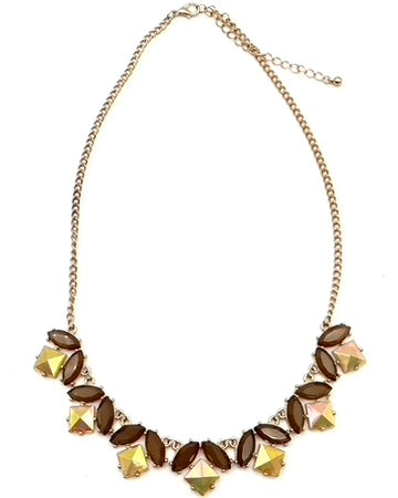 Gold and Citrine Gemstone Necklace