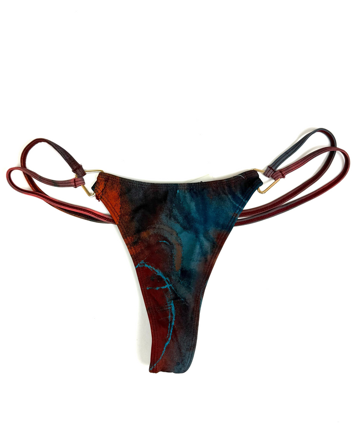 Abstract Print Thong Bikini Bottom - XS - XXXL