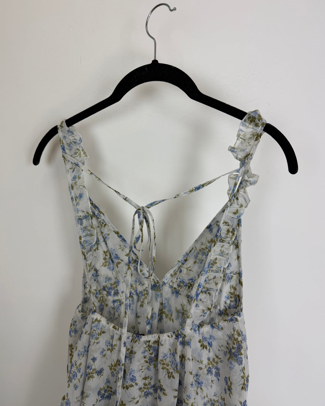 White Floral Ruffle Mini Dress - Size 00/0 and 0/2