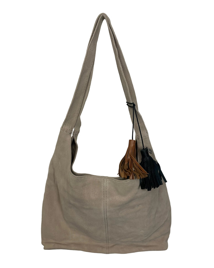 Oatmeal Suede Shoulder Bag