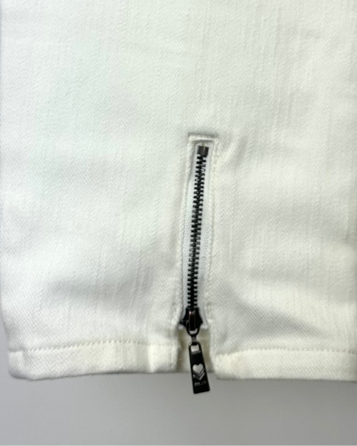 Vanilla White Stretch Ankle Zipper Pants - Size 12/14