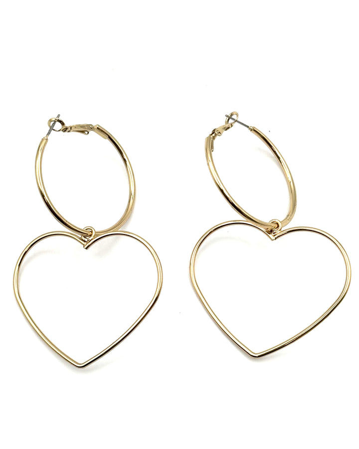 Gold Heart Shaped Hoop Earring