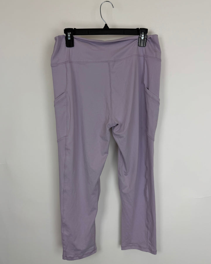 Lavender Cropped Soft Leggings - Extra Large