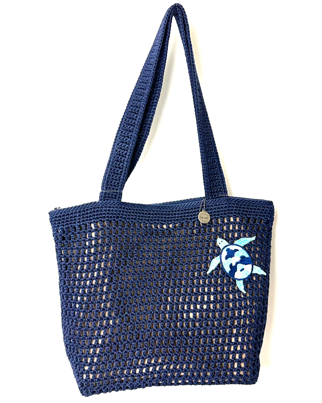 Dark Blue Crochet Tote Bag
