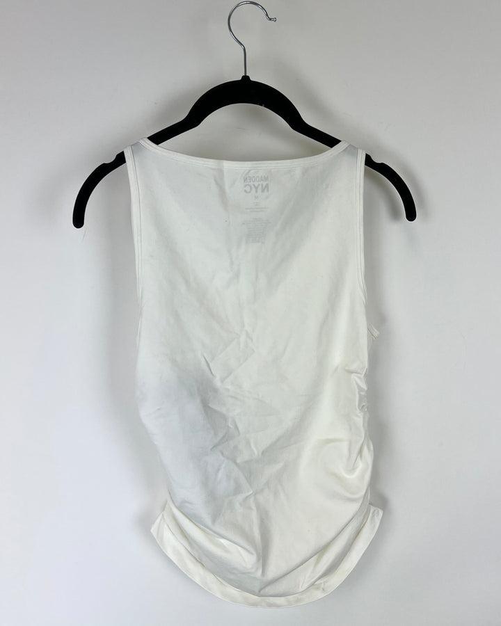 White Boat Neck Top- Medium