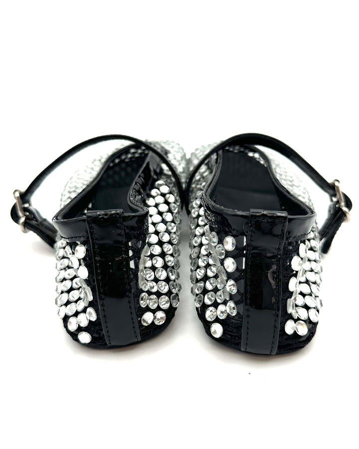 Alaia Rhinestone Fishnet Flats - Size 7