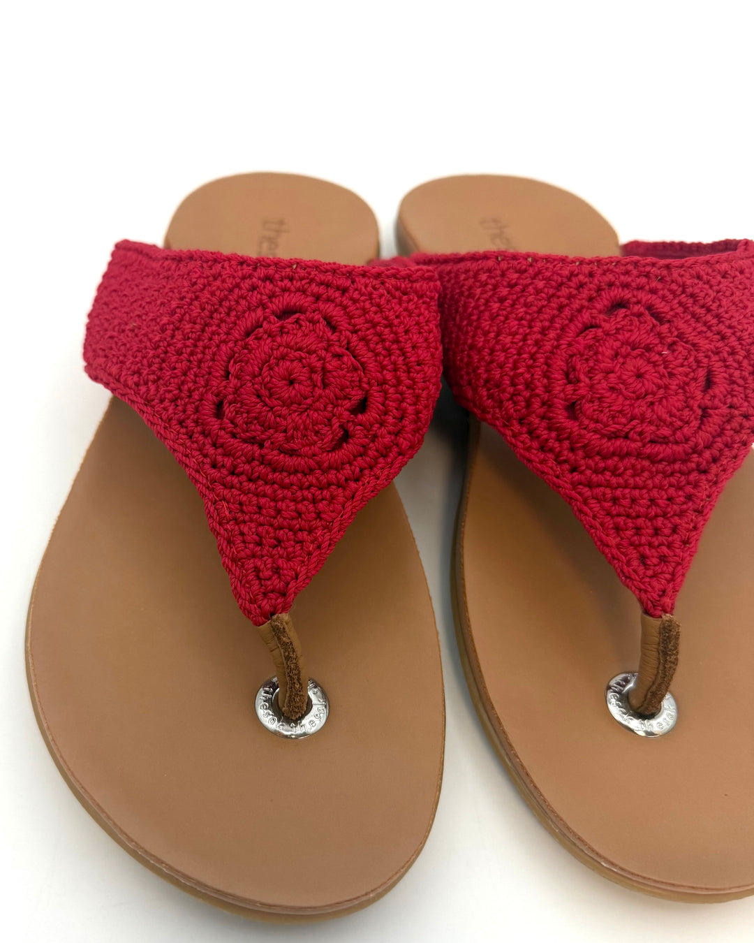 Red Crochet Sandals - Size 8