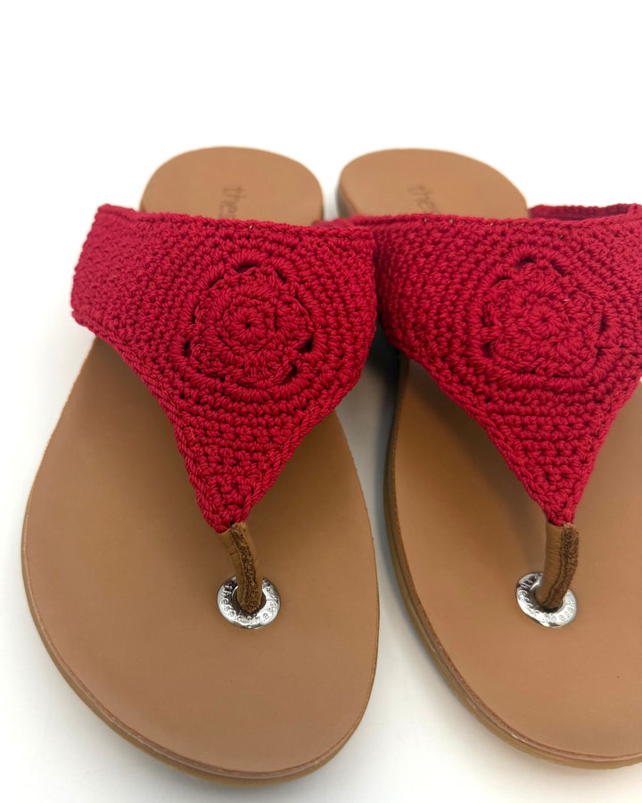 Red Crochet Sandals - Size 8