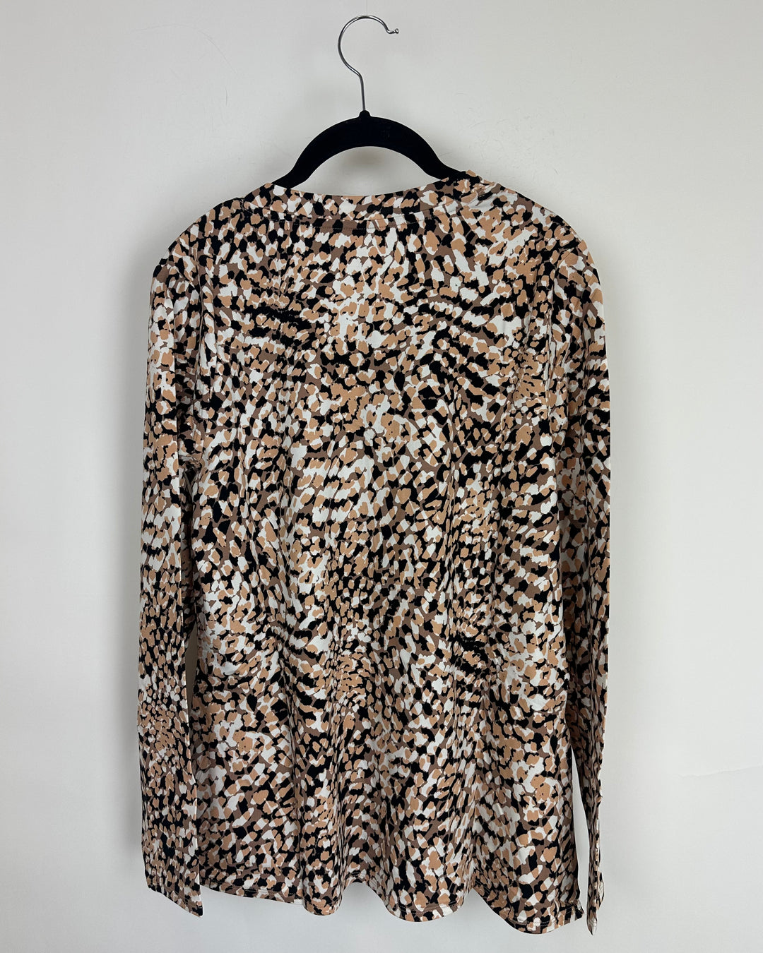 Tan & Black Lightweight Animal Print Top - Size 6/8