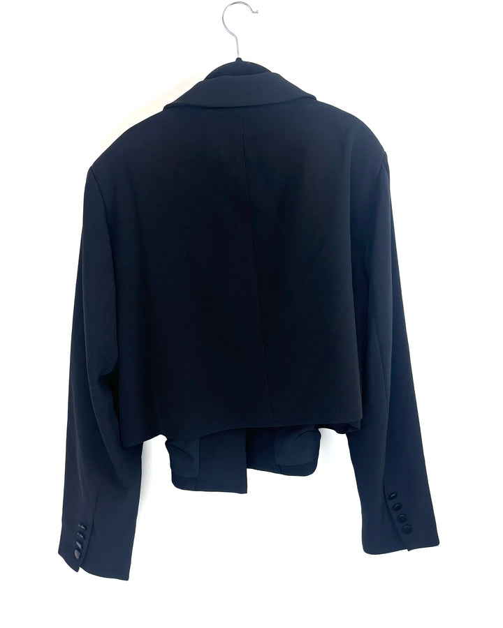 Black Cropped Non Button Blazer - Size 2X