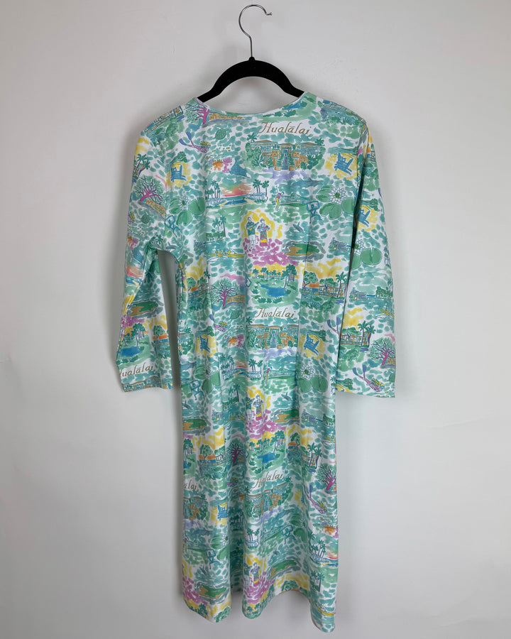Teal Hawaiian Dress - Size 4/6