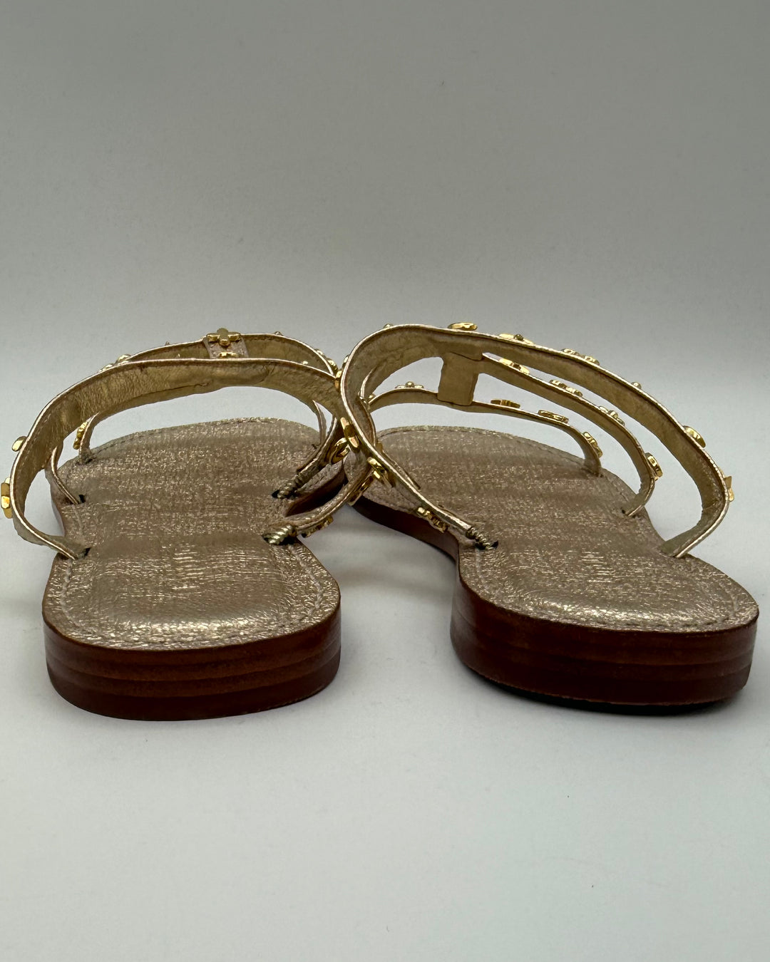 Metallic Gold Leather Sandals - Size 6.5