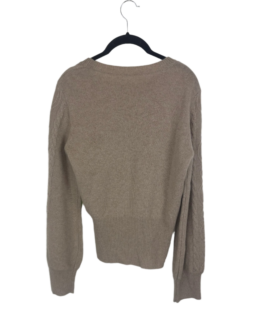 Oatmeal Fuzzy Knit Sweater - Small