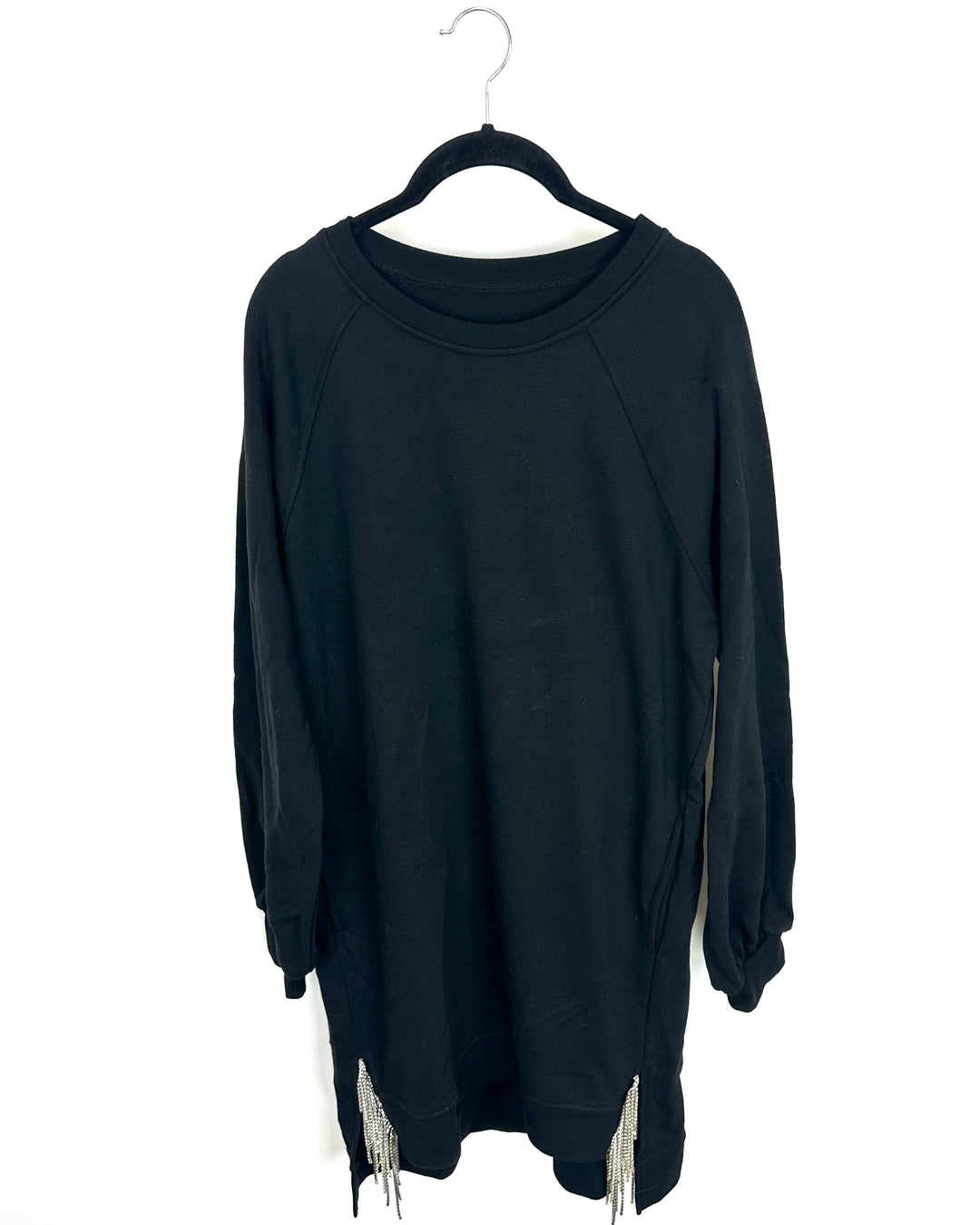 Black Rhinestone Fringe Dress - Size 8/10