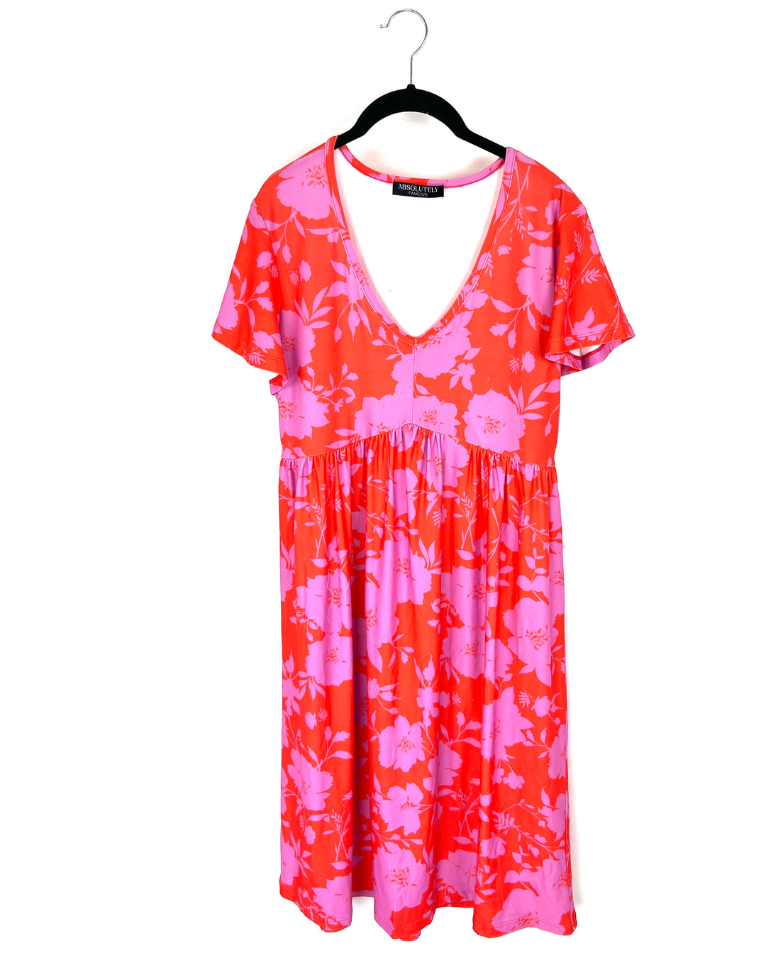 Orange And Pink Floral Dress - Size 6/8