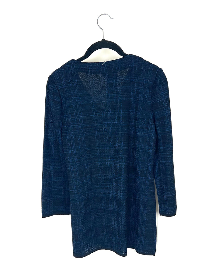 Muted Blue and Black Knit Shirt With Black Studs - Size 2-4