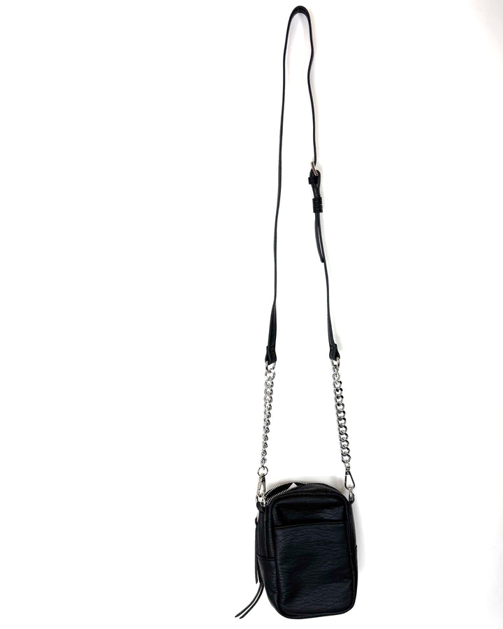 Black and Silver Chain Crossbody Bag