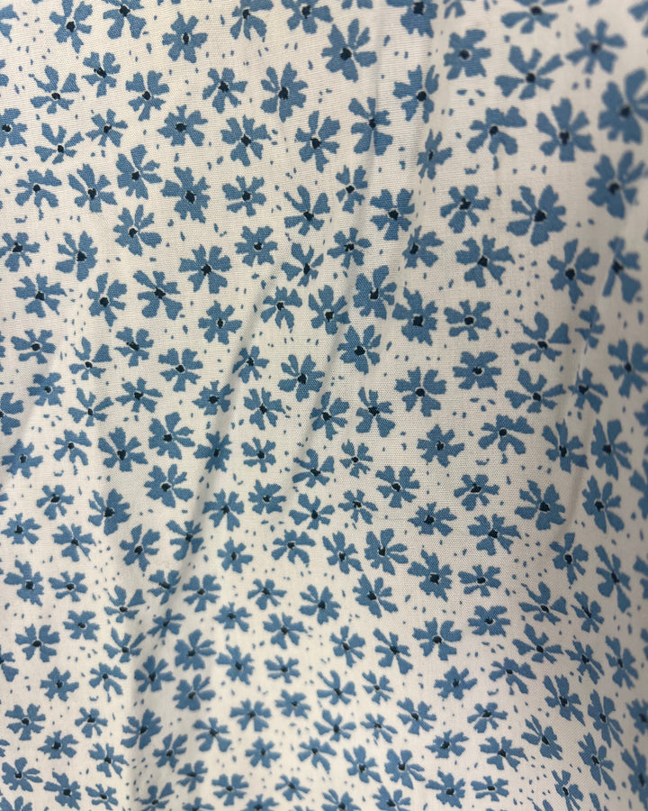 MENS Blue Floral Collared Shirt - Slim Fit Medium