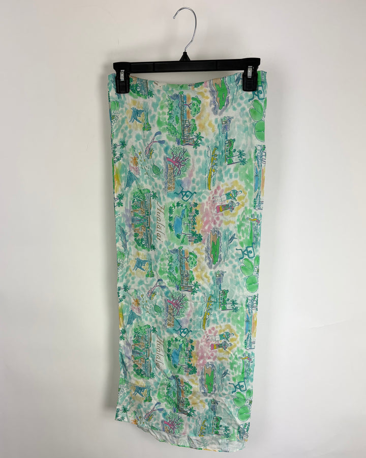 Tropical Golf Print Scarf - One Size Fits All
